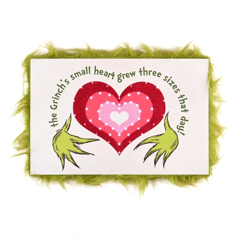 LED Grinch Heart with Fur Canvas Art Print