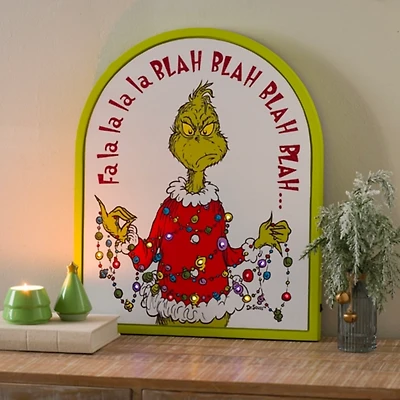 LED Grinch Fa La Blah Blah Framed Canvas Print