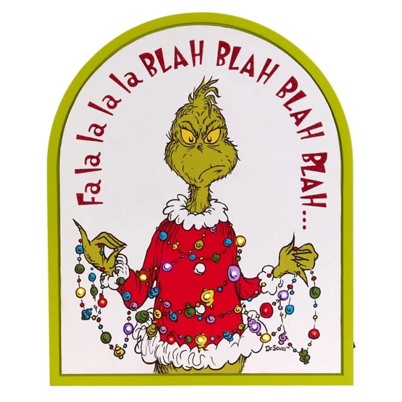 LED Grinch Fa La Blah Blah Framed Canvas Print