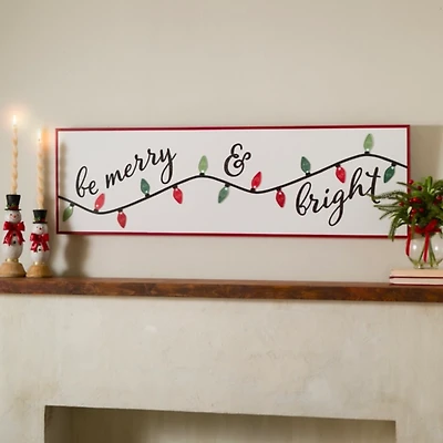 LED Be Merry & Bright Lights Framed Art Print