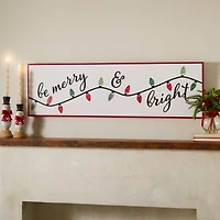 LED Be Merry & Bright Lights Framed Art Print