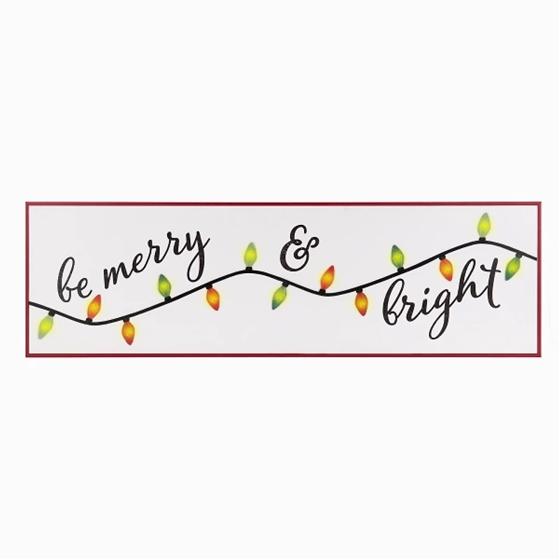 LED Be Merry & Bright Lights Framed Art Print
