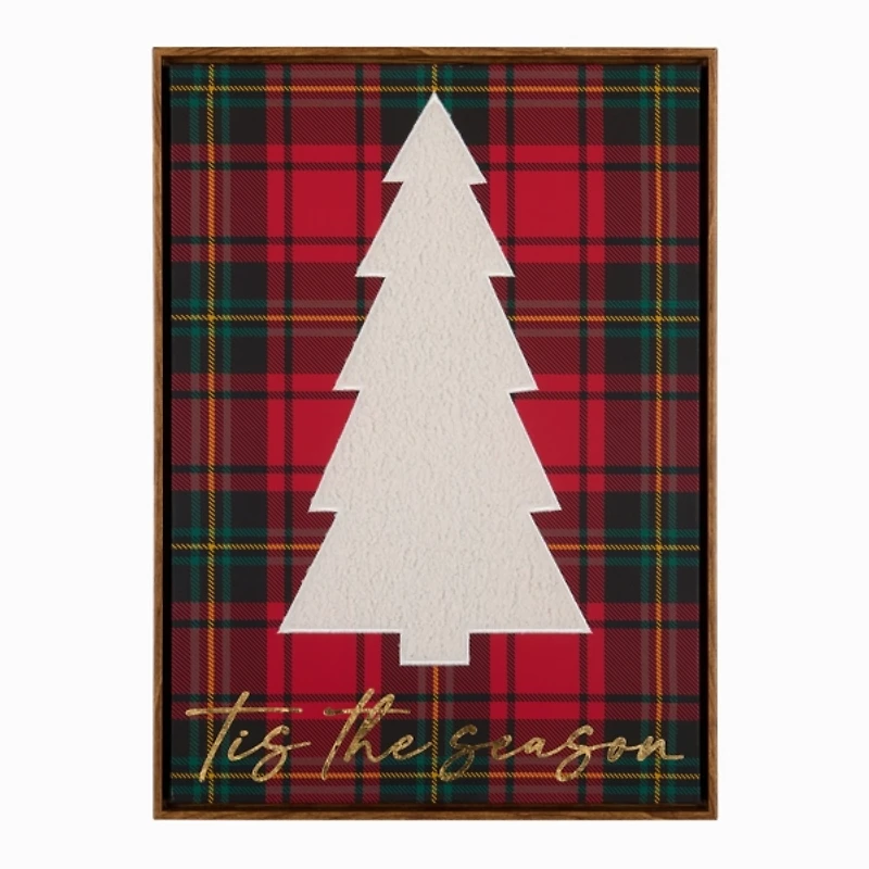 Tis The Season Boucle Tree Framed Canvas Print