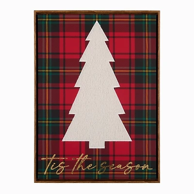 Tis The Season Boucle Tree Framed Canvas Print