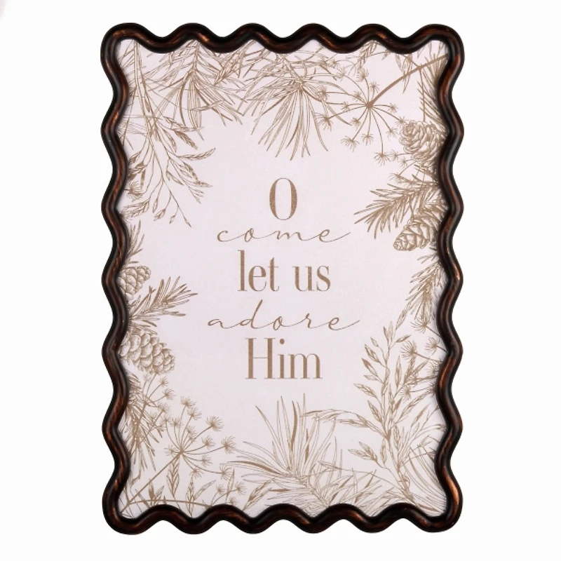 Let Us Adore Him Wavy Framed Wall Plaque