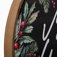 Joy to the World Round Framed Canvas Print