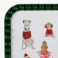 Festive Cheer Dogs Beaded Framed Art Print