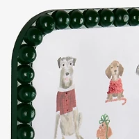 Festive Cheer Dogs Beaded Framed Art Print