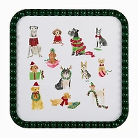 Festive Cheer Dogs Beaded Framed Art Print
