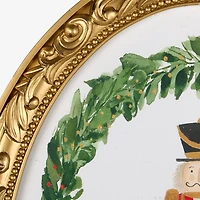 Nutcracker Wreath Oval Framed Art Print