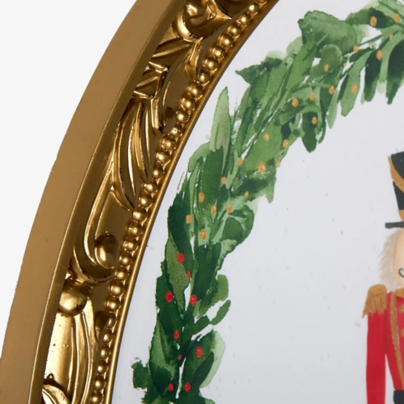 Nutcracker Wreath Oval Framed Art Print