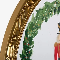 Nutcracker Wreath Oval Framed Art Print