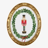 Nutcracker Wreath Oval Framed Art Print