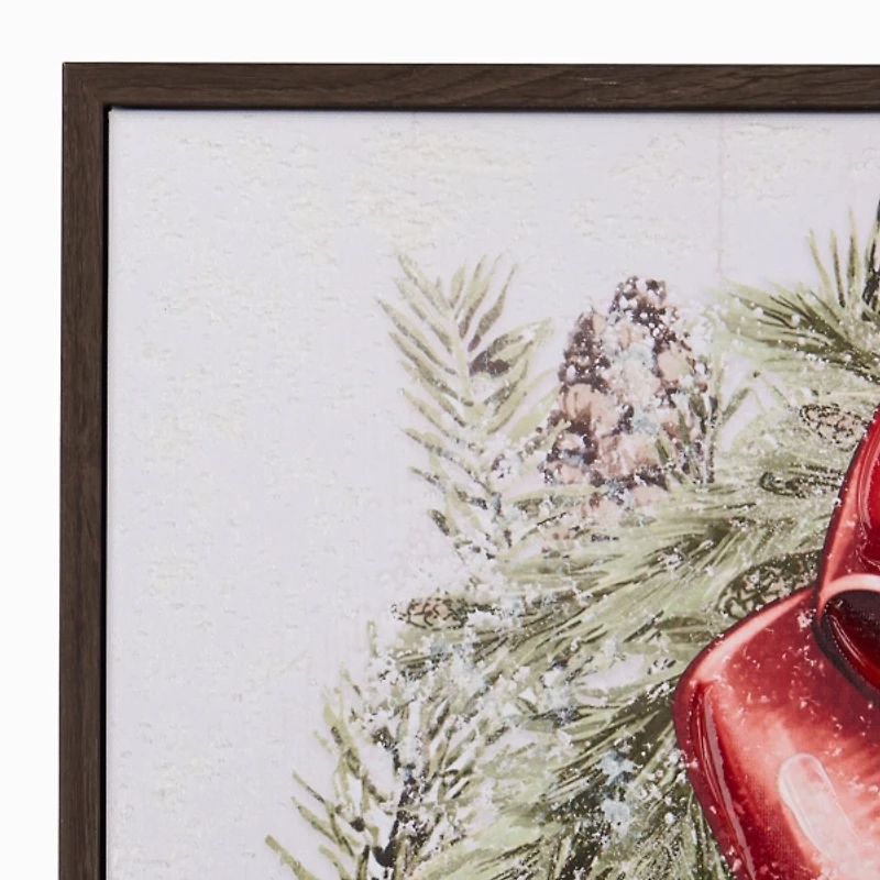 Frosted Wreath with Bow Framed Art Print