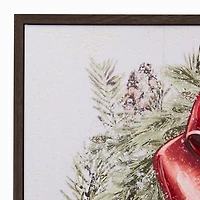Frosted Wreath with Bow Framed Art Print