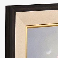 Holly Santa with Gift Framed Canvas Art Print