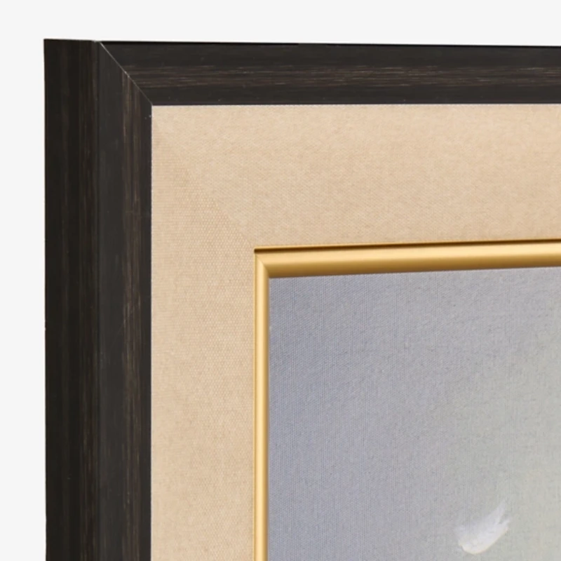 Jolly Santa with Gift Framed Canvas Art Print