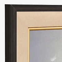 Jolly Santa with Gift Framed Canvas Art Print