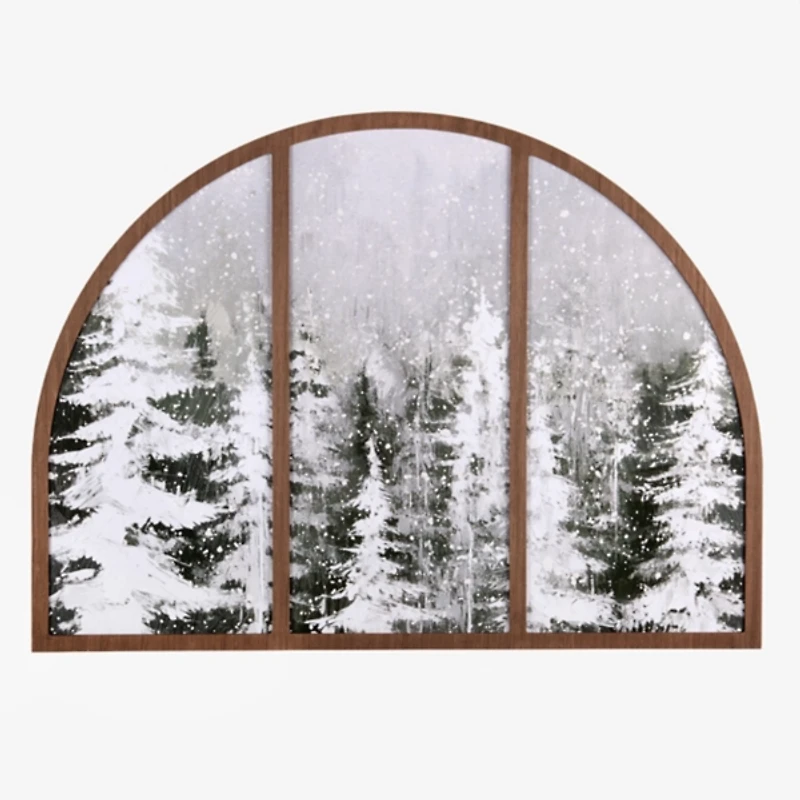 Winter Forest Paneled Arch Framed Art Print