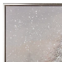 Snowy Forest Road Framed Canvas Art Print