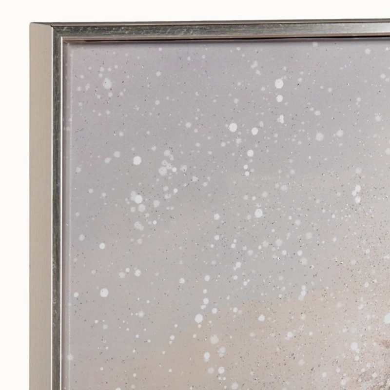 Snowy Forest Road Framed Canvas Art Print