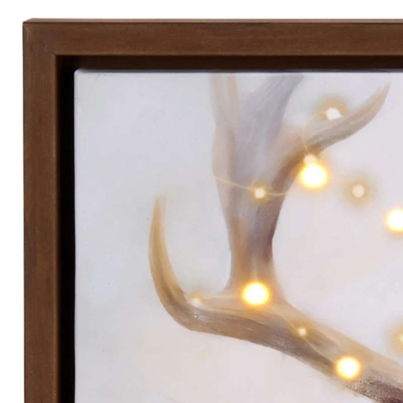 LED Twinkle Reindeer Framed Canvas Art Print
