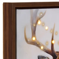 LED Twinkle Reindeer Framed Canvas Art Print