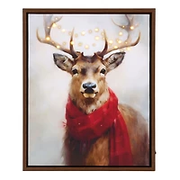 LED Twinkle Reindeer Framed Canvas Art Print