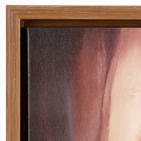 LED Christmas Tree Window Framed Canvas Art Print