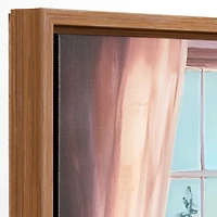 LED Christmas Tree Window Framed Canvas Art Print