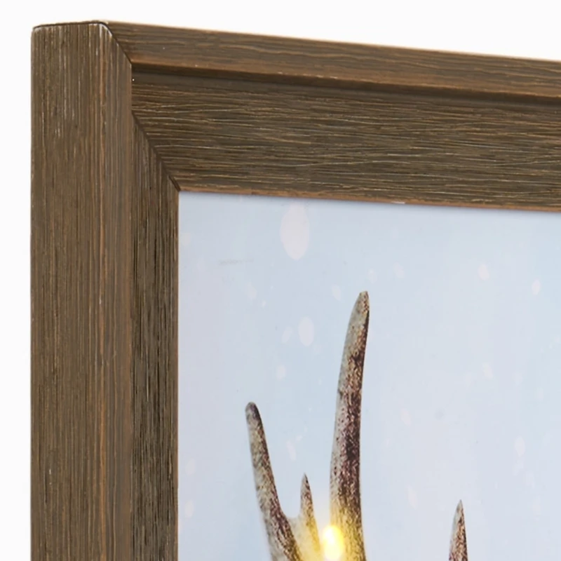 LED Steve the Santa Moose Framed Canvas Art Print