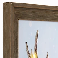 LED Steve the Santa Moose Framed Canvas Art Print