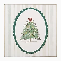 Scalloped Oval Christmas Tree Framed Art Print