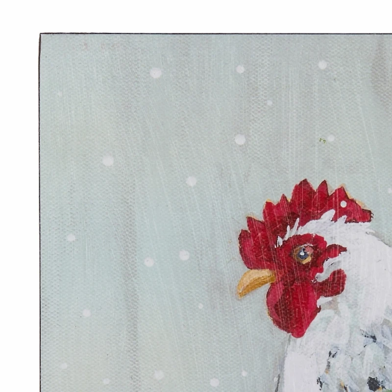 Holiday Hen Wooden Art Print