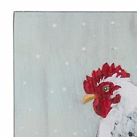 Holiday Hen Wooden Art Print