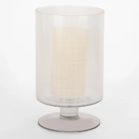 White Plaid Glass Hurricane, 10 in.