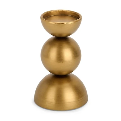 Gold Orb Pillar Candle Holder