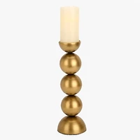 Gold Orb Pillar Candle Holder