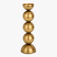 Gold Orb Pillar Candle Holder