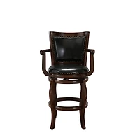 Wood Faux Leather Jones Swivel Bar Stool