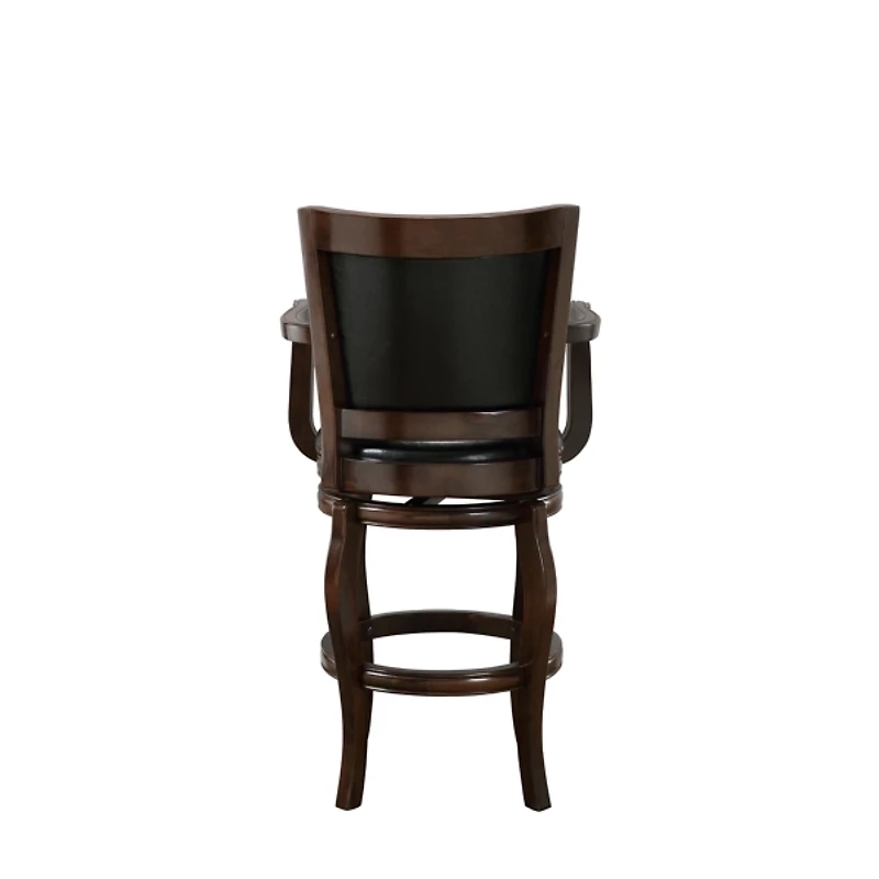 Wood Faux Leather Jones Swivel Bar Stool