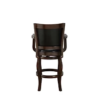 Wood Faux Leather Jones Swivel Bar Stool