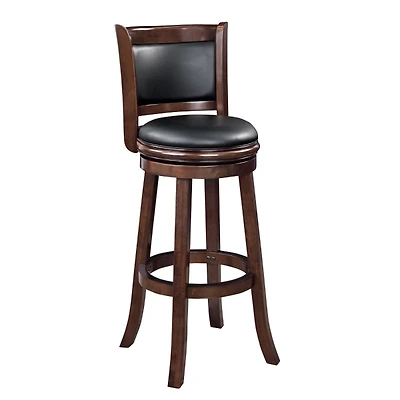 Walnut Wood Extra Tall Swivel Bar Stool