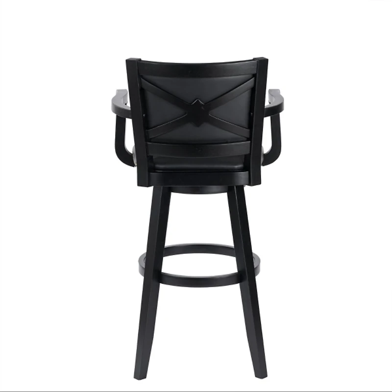 Black Faux Leather Swivel Extra Tall Bar Stool