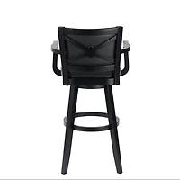 Black Faux Leather Swivel Extra Tall Bar Stool