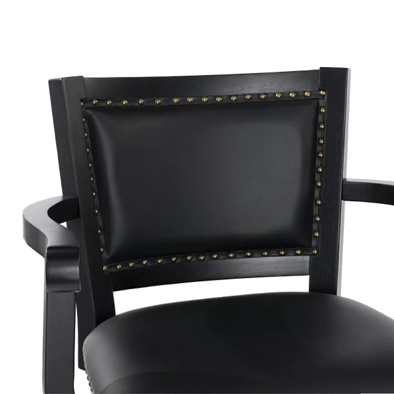 Black Faux Leather Swivel Extra Tall Bar Stool