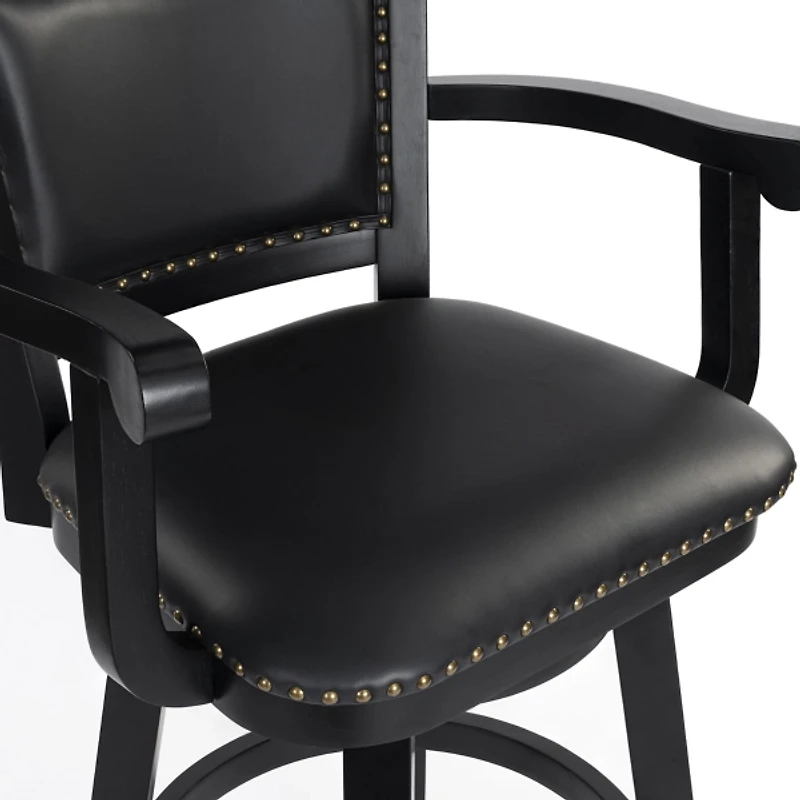 Black Faux Leather Swivel Extra Tall Bar Stool