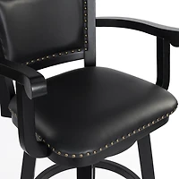 Black Faux Leather Swivel Extra Tall Bar Stool