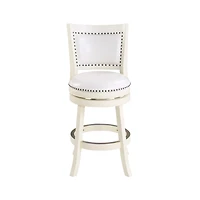 White Faux Leather Bristol Swivel Counter Stool