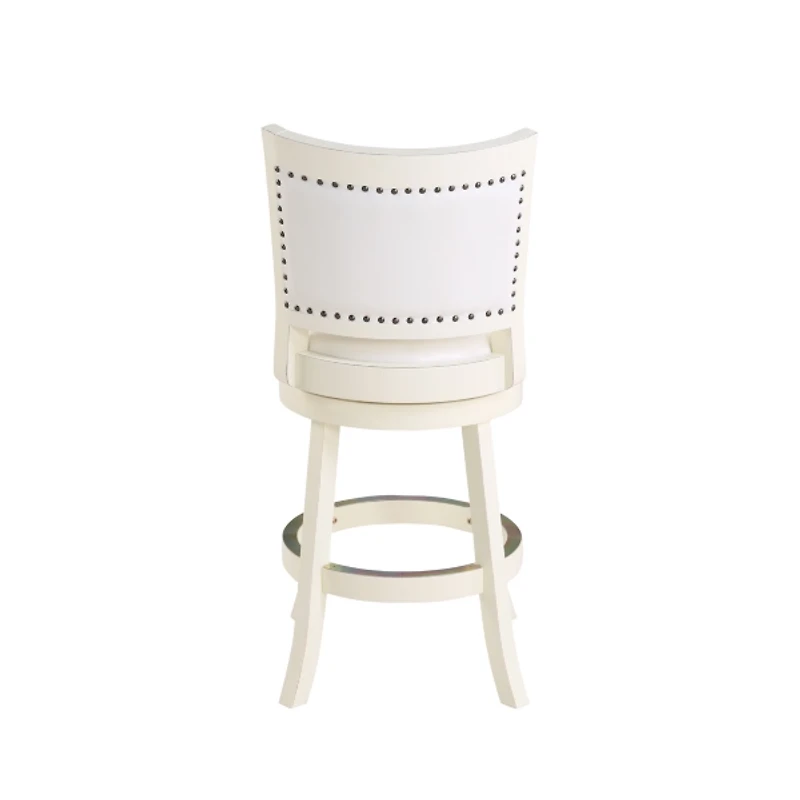 White Faux Leather Bristol Swivel Counter Stool